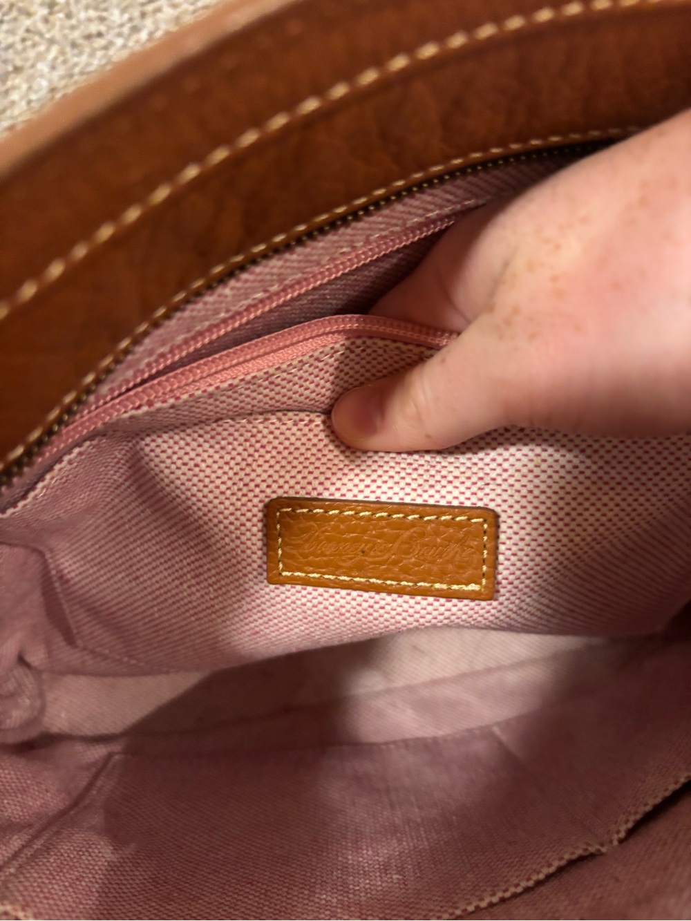 Dooney & Bourke Pebble Leather Tote in Cognac Brown - Picture 5 of 6